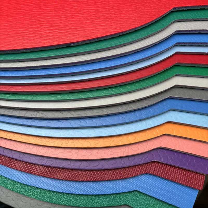 How does the embossed floor leather production line balance aesthetics and slip resistance in the manufacture of resilient sports flooring?